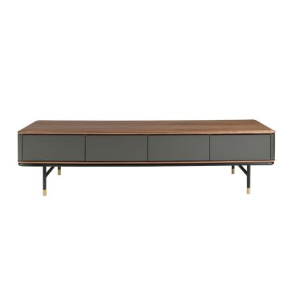 Mueble TV Gris Oscuro Nogal Acero, 200 Cm