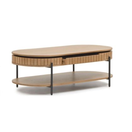 Mesa Centro con Cajón Licia Estilo Nórdico, 130 Cm