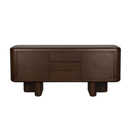 Aparador mid-century en madera marrón.