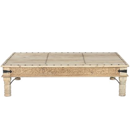 Carved Wood Coffee Table 180X120X45 Cm