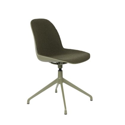 Albert Green Upholstered Swivel Chair, 52 cm