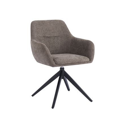 Silla Comedor Tapizado Tela Metal Negro, 58 Cm