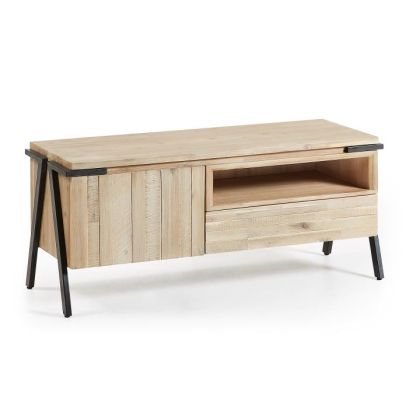 Mueble tv Actual Madera Natural  Acero, 125 Cm