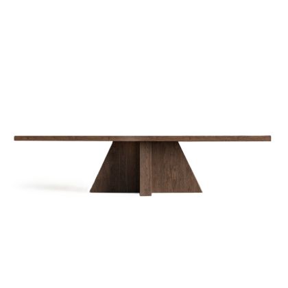Brutalist Brown Wood Dining Table, 320 cm