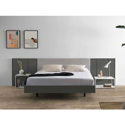Dormitorio Cabecero Pars Madera Roble Lacado Estilo Moderno, 332 Cm