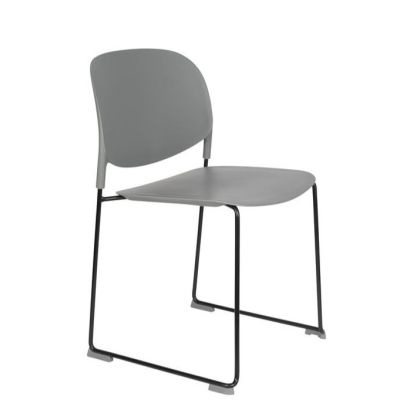 Stackable Polypropylene Chair Gray Steel, 52.5 cm