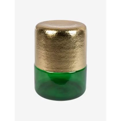 Mesa Auxiliar Cave Mid Century Vidrio Verde