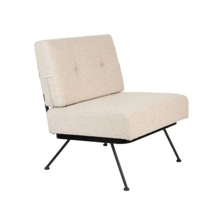 Sillón Bowie Tejido Acero Blanco Negro
