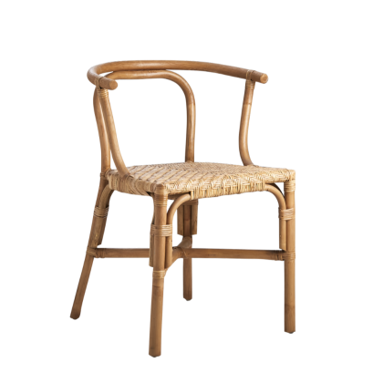 Silla étnica trenzado en ratán natural a mano.