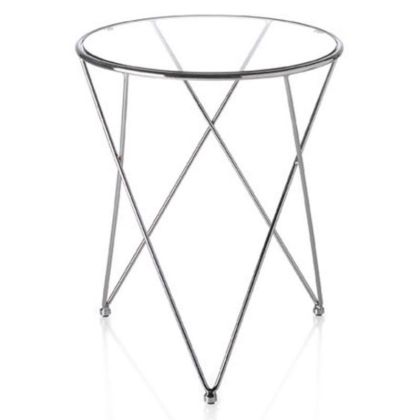  Mesa Auxiliar De Cristal de diseño Moderno, 46 Cm