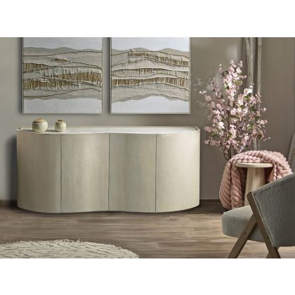 Aparador Mármol Madera Mango 180X40X80 Cm