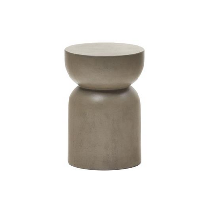 Mesa Auxiliar Redonda Garbet Cemento Gris Estilo Moderno, 32 Cm