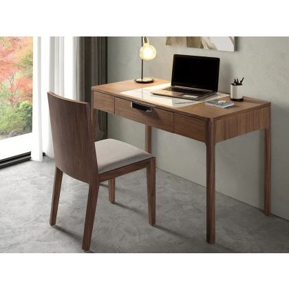 Escritorio Tocador Estilo Moderno Chapa Nogal Porcelánico, 120 Cm