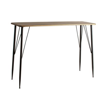 Escritorio Metal Oro Viejo Negro Rectangular, 120 Cm