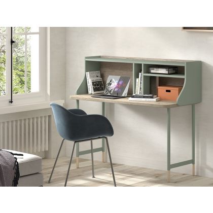 Escritorio Talent Estilo Moderno Melamina Metal Verde Ciprés, 120 Cm 