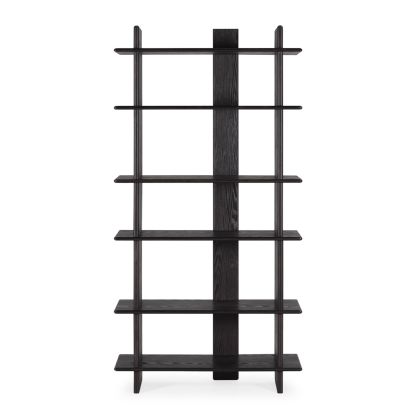 Estantería en madera de caucho negro 98 cm