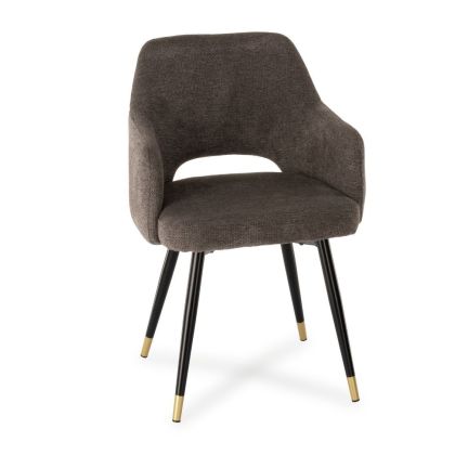 Anthracite Gray Upholstered Steel Chair, 55 Cm
