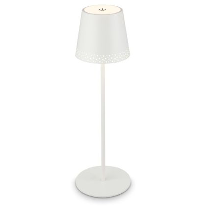 Lámpara Sobremesa Exterior Metal Blanco, 22 - 38 Cm