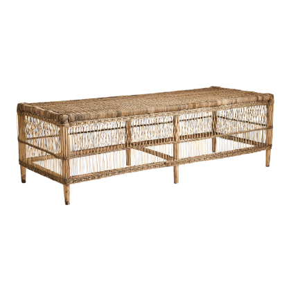 Rectangular Rattan Natural Wood Coffee Table, 160 cm