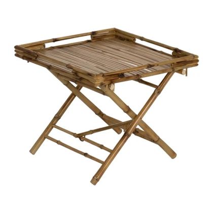 Mesa auxiliar tropical en bambú natural.