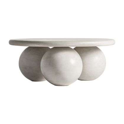Mesa Auxiliar Cemento Gris Redonda, 100 Cm