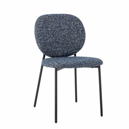 Silla Comedor Madera Tela Gris Jaspeado, 56 cm