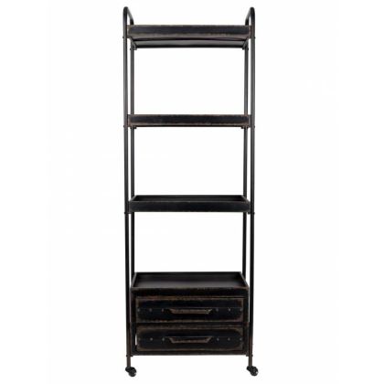 Estantería Diseño Industrial Hierro Negro, 175 Cm