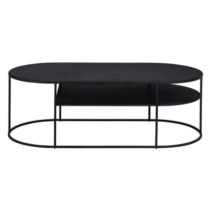 Mesa Centro Ovalada Grayson Chapa Roble Negro, 120 Cm