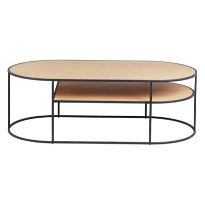Mesa Centro Ovalada Grayson Chapa Roble Natural, 120 Cm
