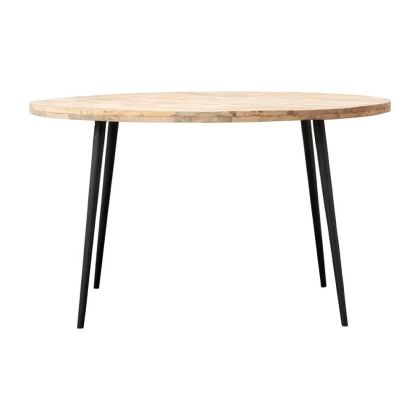 Mesa Comedor Club Madera Natural con 4 patas de Hierro Negro