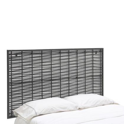 Cabecero De Cama Diseño Vintage Metal Mimbre Negro.