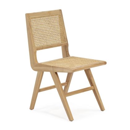 Silla Madera de Roble/Ratán en Natural, 43 Cm.