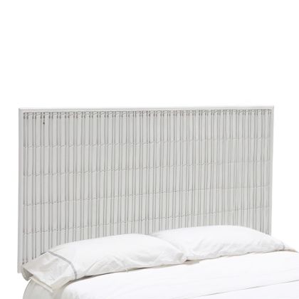 Cabecero De Cama Vintage Metal Mimbre Color Blanco.