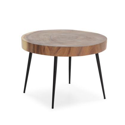 Mesa Auxiliar en Madera y Metal en Natural/Negro.