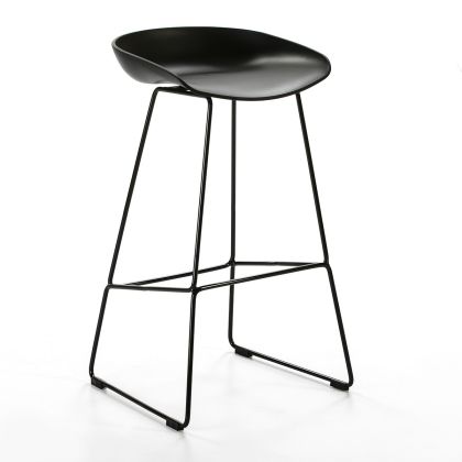 Taburete o Silla de Barra/Cocina Moderno de Metal y Acrílico en Negro.