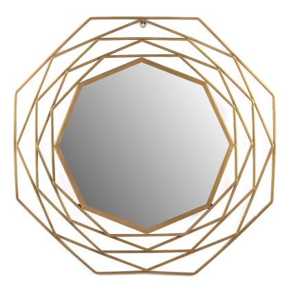 Espejo de Estilo Art Decó en Cristal y Metal dorado.