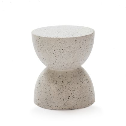 Taburete Minimalista en Terrazo blanco.