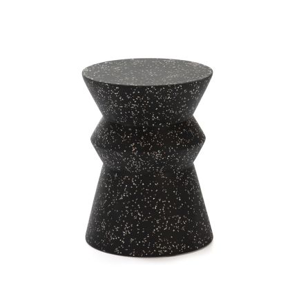 Taburete de Diseño en Terrazo Epoxi negro.