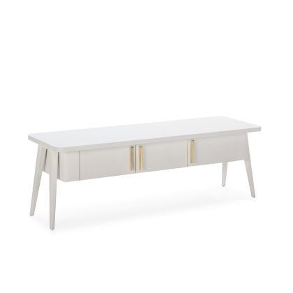 Mueble de TV en Madera Blanca.