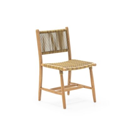 Silla Tropical en Madera de Teca y Sintético natural.