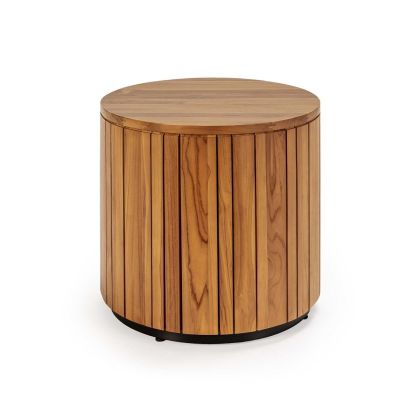 Mesa Auxiliar Estilo Nórdico Madera Teca Natural