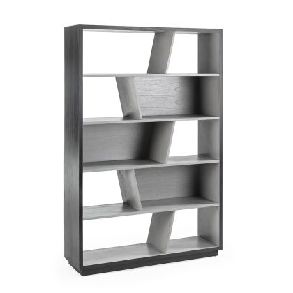Estantería en Madera de Cedro Negro/Natural con Pátina Gris.