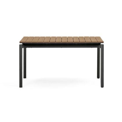 Mesa Extensible Exterior Polimadera Aluminio Negro Mate, 140/200 Cm