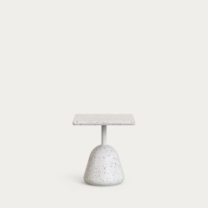 Mesa Centro Terrazo Blanco, 44 Cm