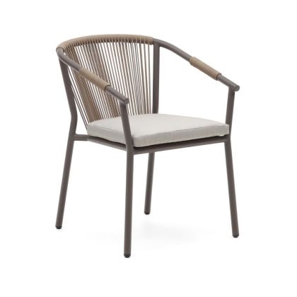 Silla Exterior Apilable Cuerda Aluminio, 59 Cm