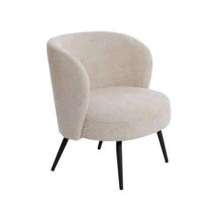 Silla Beige DIEYDA Tejido Metal Negro, 68 cm