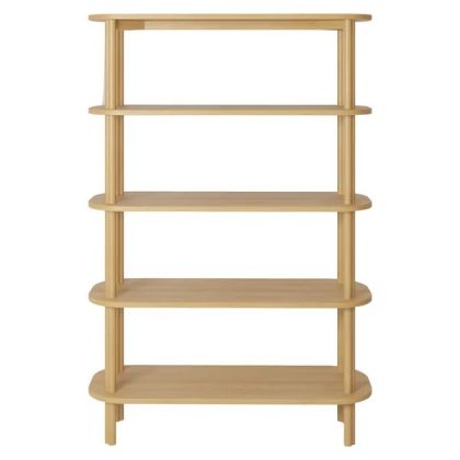 Estantería nórdica en madera de roble natural con 4 estantes.