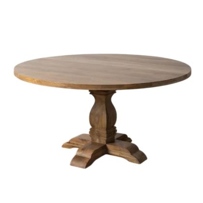 Mesa de comedor nórdico moderno en madera de mango natural.