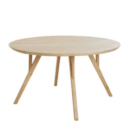 QUENZA Round Dining Table Natural Wood, 140 Ø