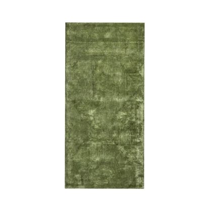 Alfombra moderna en tela verde brillante.